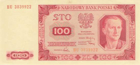 100 Zloty Polen p139a-4 HU 1948